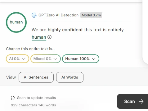GPTZero humano