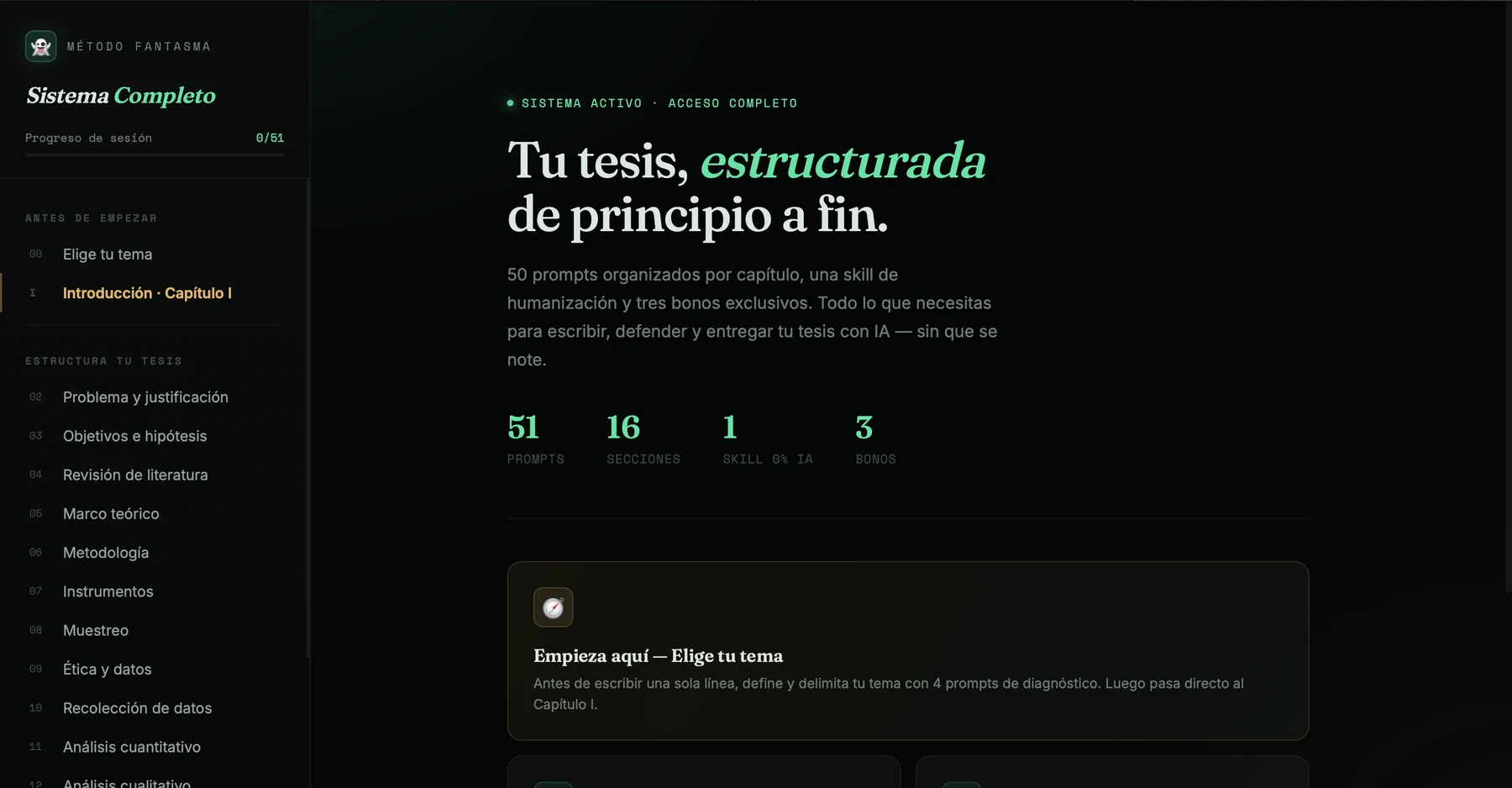 Interfaz del sistema Método Fantasma